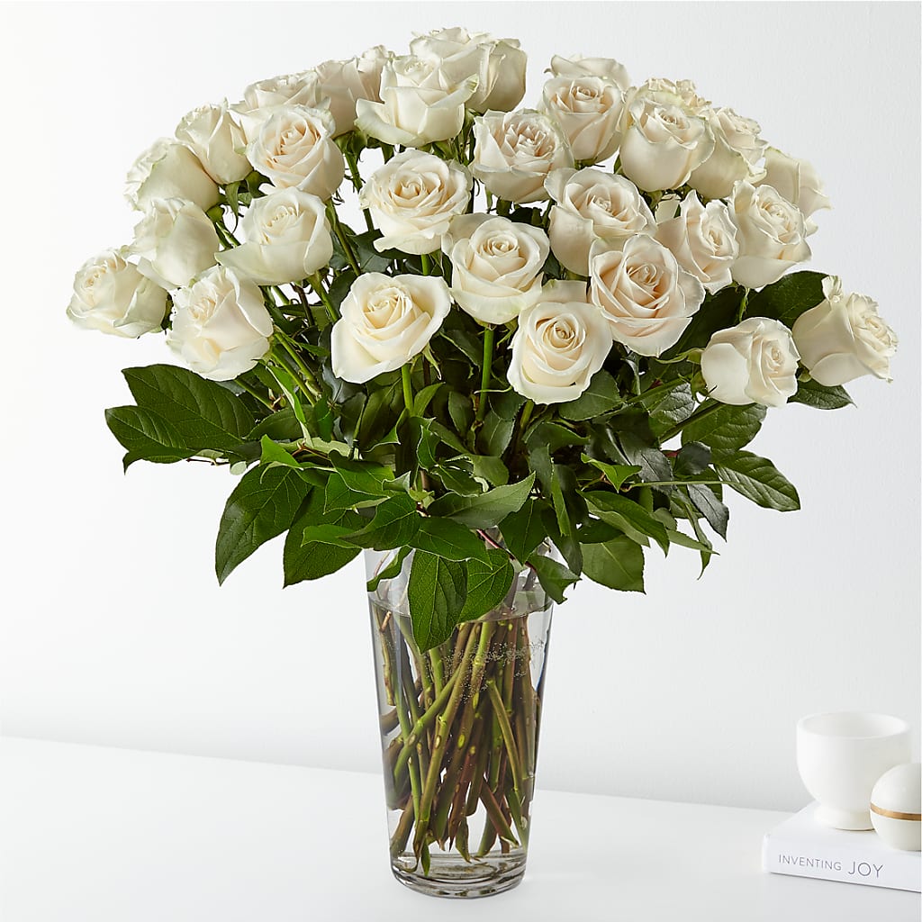 Long Stem White Rose Bouquet – Your Thoughts Floral, El Paso TX