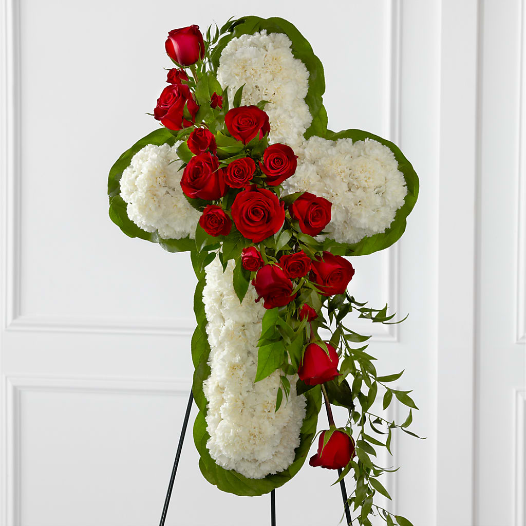 Floral Cross Easel – Your Thoughts Floral, El Paso TX