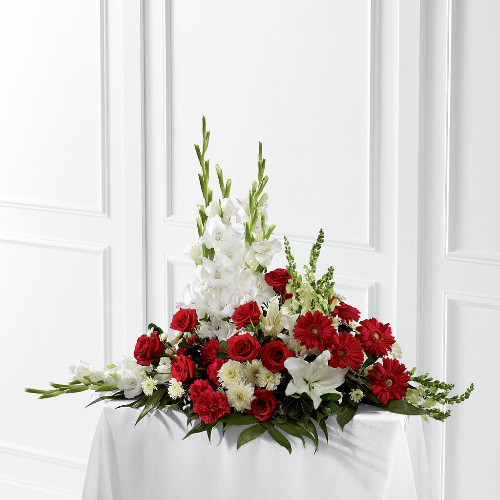 Crimson & White Arrangement – Your Thoughts Floral, El Paso TX
