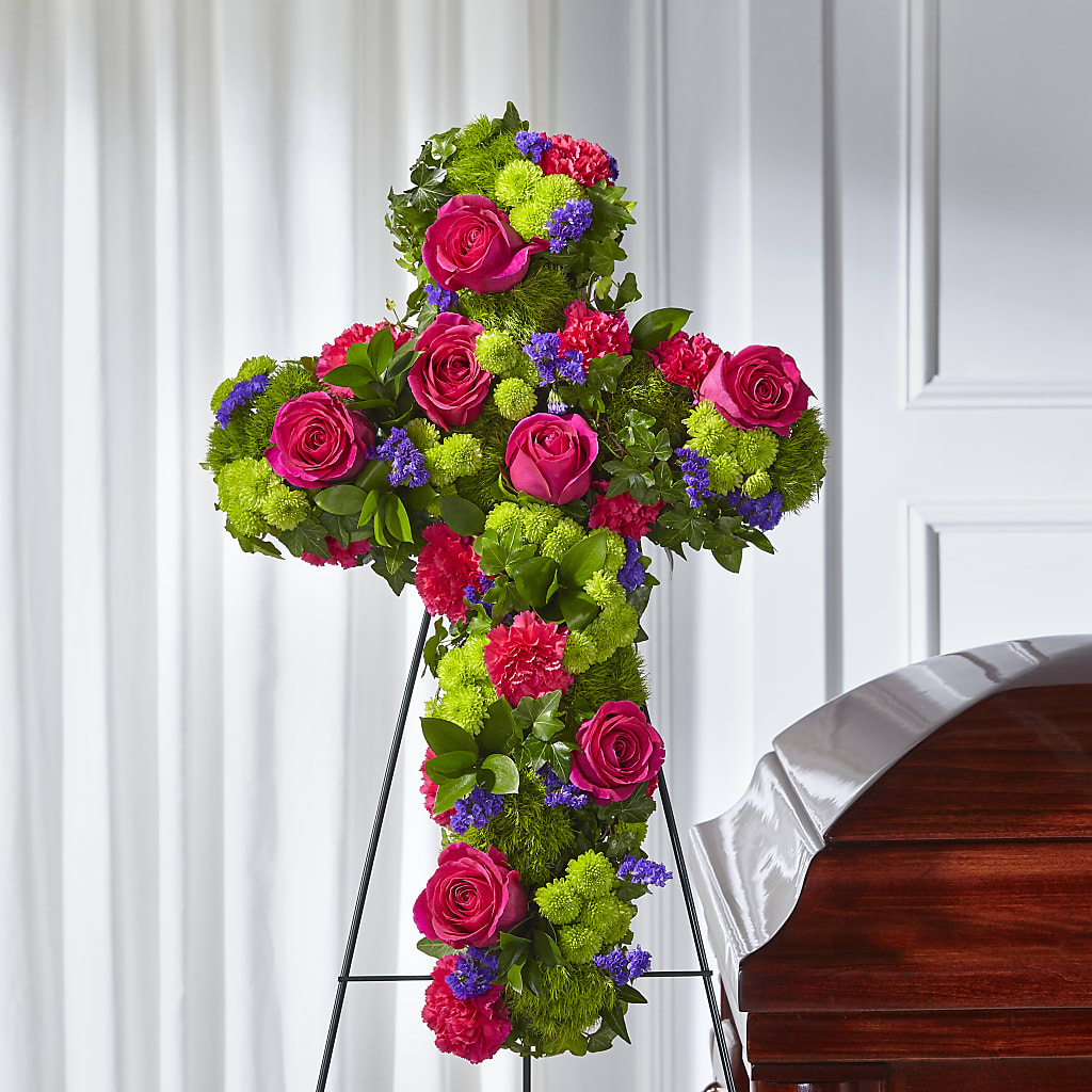 Tribute Rose Floral Cross – Your Thoughts Floral, El Paso TX