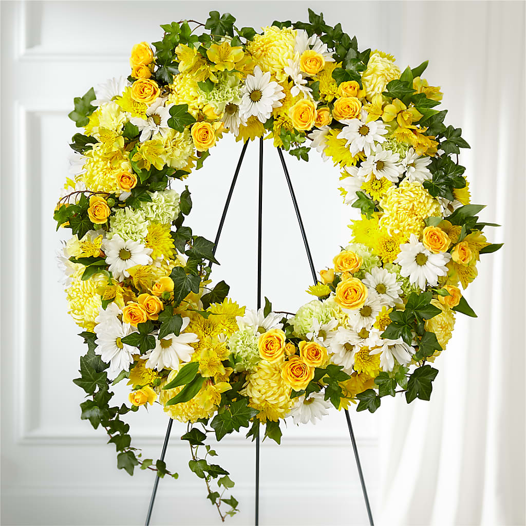 Golden Remembrance Wreath – Your Thoughts Floral, El Paso TX