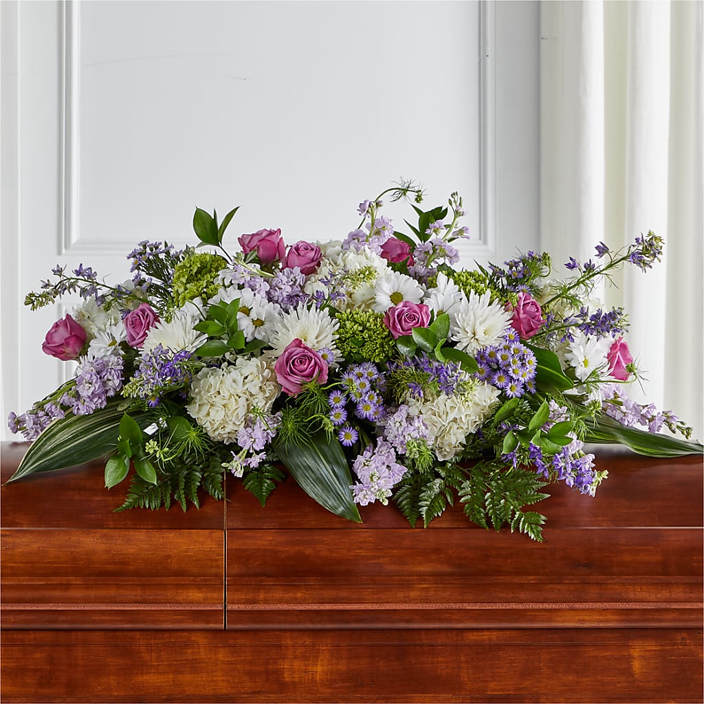 Meadows of Serenity Casket Spray – Your Thoughts Floral, El Paso TX